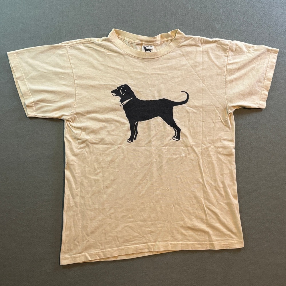 VTG The Black Dog Martha's Vineyard 2000 T Shirt Mens M Cream Graphic Y2K 90s